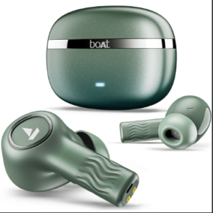 boAt True Wireless Earbuds with Active Noise Cancellation, 30 hours Playback - Beige / Black