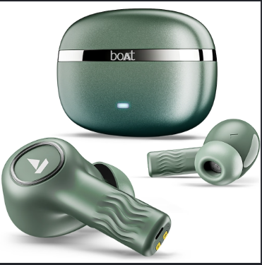 boAt True Wireless Earbuds with Active Noise Cancellation, 30 hours Playback - Beige / Black