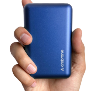 Ambrane 22.5 W Fast Charging Power Bank, 1 USB-A + 1 USB-C - Black