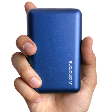 Ambrane 22.5 W Fast Charging Power Bank, 1 USB-A + 1 USB-C - Black
