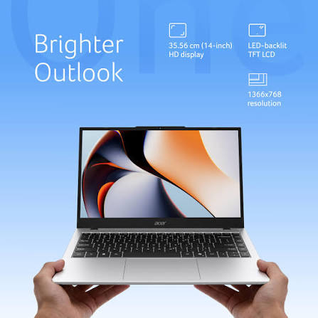 Acer 14 inch Laptop, AMD Ryzen 3 7320U - Grey