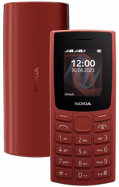 Nokia 4G Keypad Phone 1.8 inch, 2500 mAh Battery - Black / Red